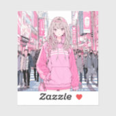 シール Seal｜Pretty Pink 寿司娘 GenerativeAI (シート)