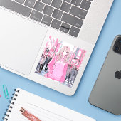 シール Seal｜Pretty Pink 寿司娘 GenerativeAI (ノートパソコンとiPhone)