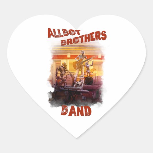 シールAllbot Brothersバンド/ボブのソーサー修理 ハートシール (正面)