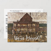 シーレの屋根に板を張った家、住所変更 案内ポストカード (正面/裏面)