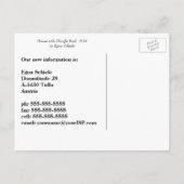 シーレの屋根に板を張った家、住所変更 案内ポストカード (裏面)