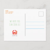 シーレインボーフィッシュ誕生日ベビーシャワーの下 インビテーションポストカード (裏面)