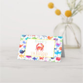 シーレインボーフィッシュ誕生日ベビーシャワーの下 プレイスカード (裏面)