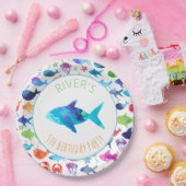 シーレインボーフィッシュ誕生日ベビーシャワーの下 ペーパープレート (パーティー)