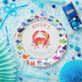 シーレインボーフィッシュ誕生日ベビーシャワーの下 ペーパープレート (パーティー)