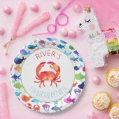 シーレインボーフィッシュ誕生日ベビーシャワーの下 ペーパープレート (パーティー)