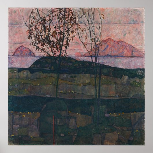 シーレ – 夕日 ポスター (正面)