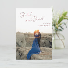 シーロデザートバラピンクエレガモダンントウェディング セーブザデート