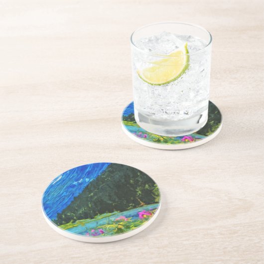 シーワードアラスカへの道抽象芸術印象主義 コースター (側面)