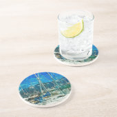 シーワード・アラスカの港湾抽象芸術印象派 コースター (側面)