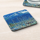 シーワード・アラスカの港湾抽象芸術印象派 コースター (左側)