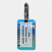 シーワード・アラスカの港湾抽象芸術印象派 ラゲッジタグ (裏面縦)