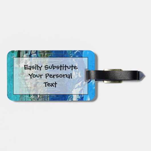 シーワード・アラスカの港湾抽象芸術印象派 ラゲッジタグ (裏面横)