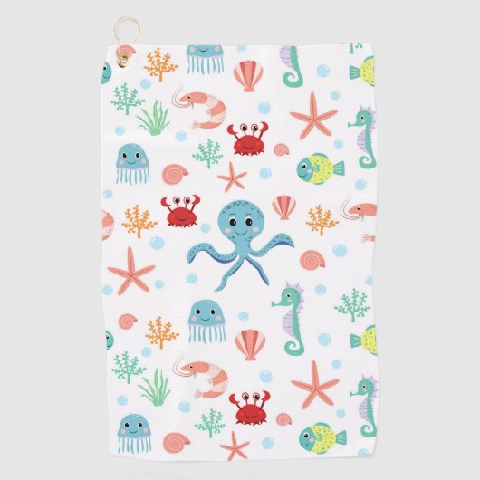 シーワールドパターン ゴルフタオル (正面)