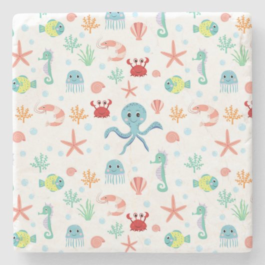 シーワールドパターン ストーンコースター (正面)