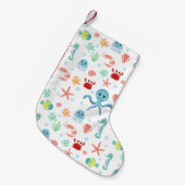 シーワールドパターン スモールクリスマスストッキング (正面 (吊り時))