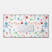 シーワールドパターン デスクマット (キーボード&マウス)