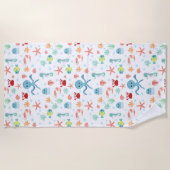 シーワールドパターン ビーチタオル (正面)