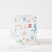 シーワールドパターン フロストグラスマグカップ (正面左)