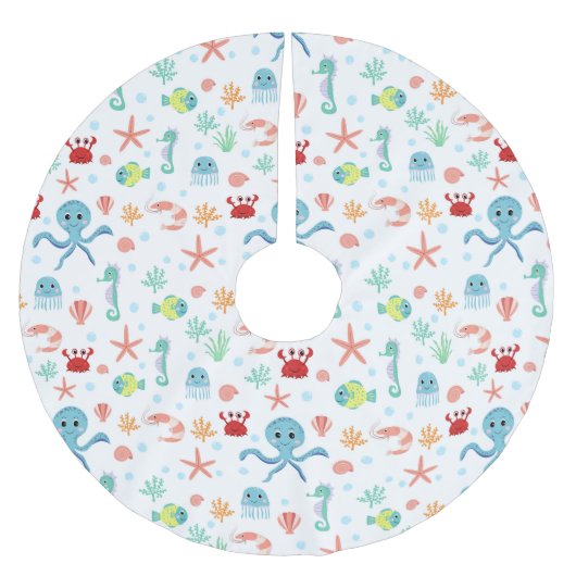 シーワールドパターン ブラッシュドポリエステルツリースカート (正面)