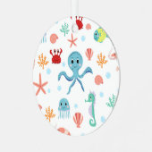 シーワールドパターン メタルオーナメント (正面左)