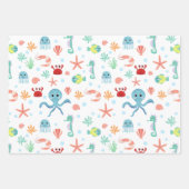 シーワールドパターン ラッピングペーパーシート (正面2)