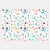 シーワールドパターン ラッピングペーパーシート (正面)