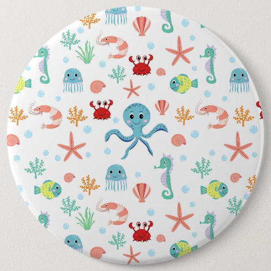 シーワールドパターン 缶バッジ (正面)