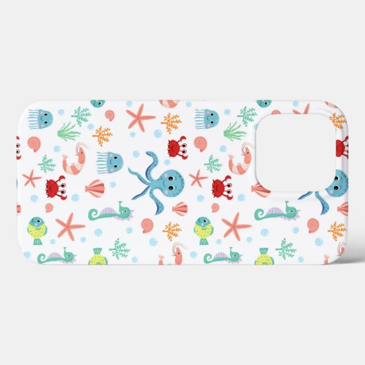 シーワールド柄 Case-Mate iPhoneケース (裏面 (横))