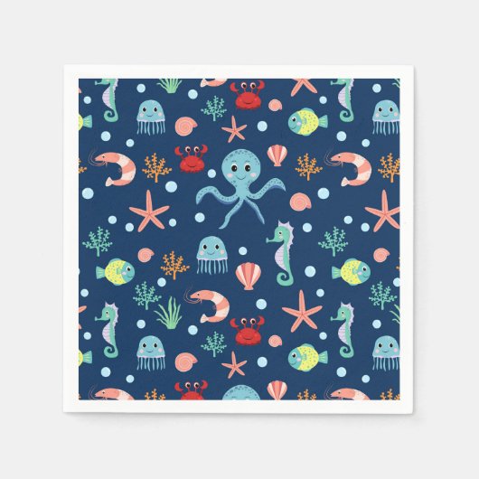 シーワールド スタンダードカクテルナプキン (正面)