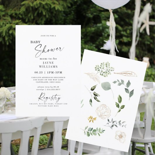 シーンに飛び込むベビーシャワー招待状 招待状