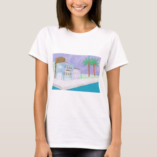シーンを含む白いTシャカリブのツ Tシャツ (正面)