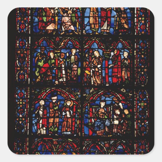 シーンを描いたウィンドウ スクエアシール (正面)