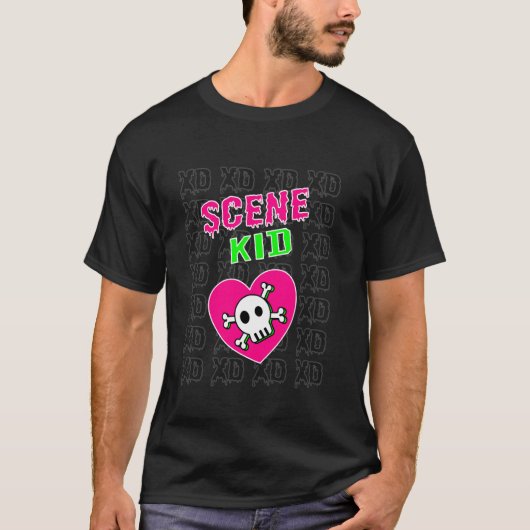 シーンキッドネオンスカルXD Tシャツ (正面)