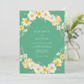シーンフォームイエローの野の花の結婚式 招待状 (スタンド正面)