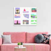 シーン付きキャカラフルンバス キャンバスプリント (インサイチュ (リビング))