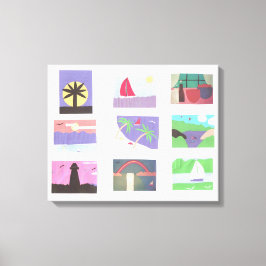 シーン付きキャカラフルンバス キャンバスプリント