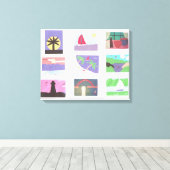 シーン付きキャカラフルンバス キャンバスプリント (インサイチュ (ウッドフロア))