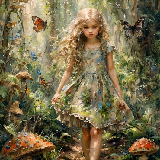 シーン内の奇妙な小さな女の子お洒落 薄葉紙