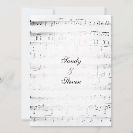 シー伝統的ト音楽結婚のテーマ招待状 招待状 (裏面)