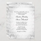 シー伝統的ト音楽結婚のテーマ招待状 招待状 (正面/裏面)