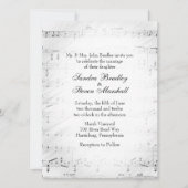 シー伝統的ト音楽結婚のテーマ招待状 招待状 (正面)