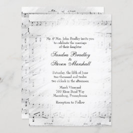 シー伝統的ト音楽結婚のテーマ招待状 招待状