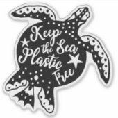 シー保プラスチックフリー、ビーガン車デカール シール (正面)