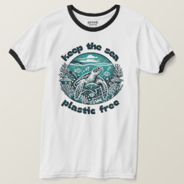 シー保プラスチック無料海ライフリンガーティー Tシャツ