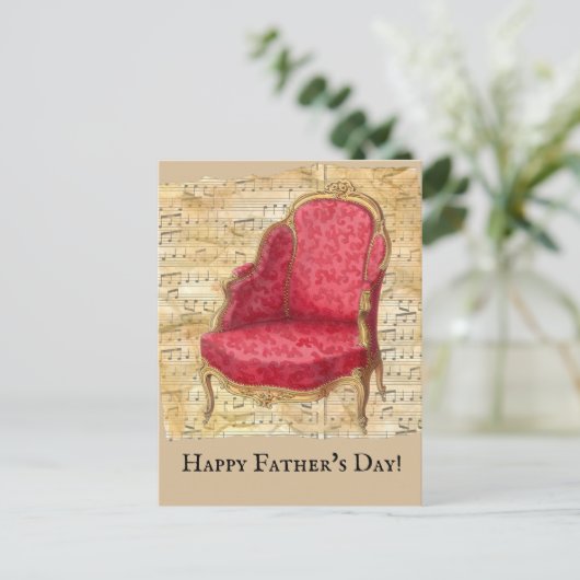 シー動揺してト音楽チェアビクトリアンファーザーデー ポストカード (スタンド正面)