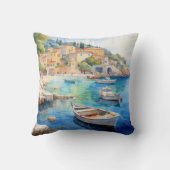 シー地中海のスカプス油絵を描デザイン クッション (裏面)