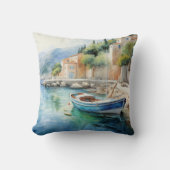 シー地中海のスカプス油絵を描デザイン クッション (正面)