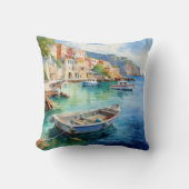 シー地中海のスカプス油絵を描デザイン クッション (正面)