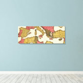 シー地中海のパノラママップ キャンバスプリント (インサイチュ (ウッドフロア))